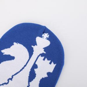 Haute qualité en gros personnalisé tissé étiquette chapeau unisexe acrylique plaine casquette teint broderie tricoté Jacquard Gorras hiver Ski Beanie - Product Image 3