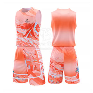 Conjunto de uniforme de baloncesto de poliéster ligero personalizado, ropa deportiva profesional de talla grande para jugadores, transpirable, secado rápido, logotipo personalizado - Product Image 1