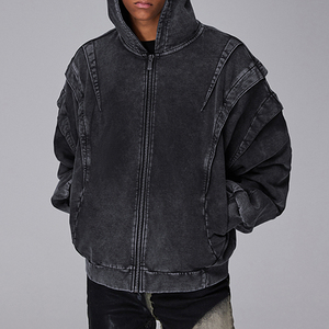 Casual Jeans Slim Fit Blue Denim Plus Size Venta al por mayor Denim jeans HOODIE Ladies Womens Winter Hoodie Jacket Plus Size Jackets - Product Image 1