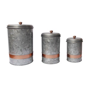 Contenedor de metal de diseño atractivo, recipiente hecho a mano de Color personalizado, artículos de cocina con estilo clásico, recipiente de Metal al por mayor - Product Image 3