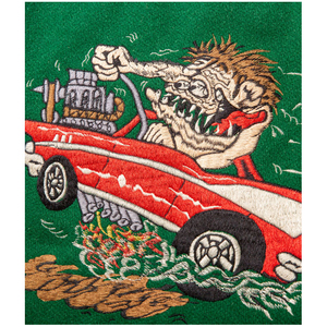 Veste bomber varsity brodée de couleur verte en vente chaude, OEM, pour hommes, polaire, coupe-vent, streetwear, vestes pour hommes - Product Image 5