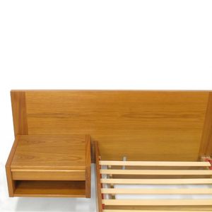 Elegant Japandi Solid Wood <b>Bed</b> <b>Frame</b> Minimalist Modern Design Custom Teak Mahogany for <b>Queen</b> California King and King <b>Size</b> - Product Image 3