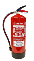 Extincteur portable en poudre ABC AUXI-FOC CE 12 kg avec cylindre en acier inoxydable - Système de décompression intégré flexible