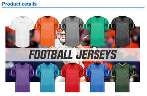 Custom FEROCIOUS CLOTHING American Football Practice Jersey <b>Red</b> <b>Mesh</b> V Neck Short Sleeve Breathable Anti-Bacterial Lightweight - Product Image 2