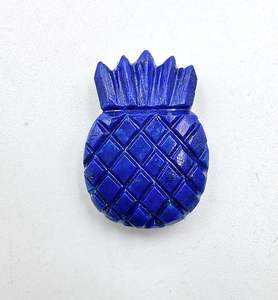 Pierre précieuse de qualité AAA en forme d'ananas bleu naturel, sculptée à la main, avec jeu de couleurs pour la fabrication de bijoux, taille 30 mm - Product Image 5