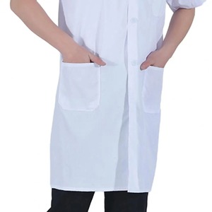 Femmes Hommes Unisexe Short Long Sleeve White Lab Cover Laboratory Work Clothes Lapel Collar Button Down Nurse Doctor Uniform Blouse - Product Image 2