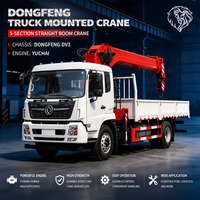 Grue montée sur camion Dongfeng 4X2, 10 tonnes, 12 tonnes, 16 tonnes, grue articulée à bras pliant, grue de chargement pour camion, prix d'usine à vendre