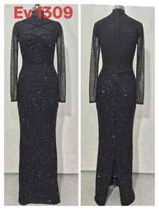 Robes de soirée noires longue robe de bal robe de soirée à paillettes robe de perles dorées personnalisée robe scintillante pour femmes - Product Image 3