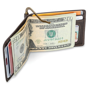 Portefeuilles en cuir véritable avec pince à billets et porte-cartes promotionnels 2023 / Nouveauté, dernier modèle de portefeuille en cuir avec pince à billets - Product Image 2