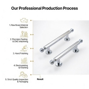 Poignée de tiroir en laiton massif côtelé style Art Déco Koppalive, bouton de meuble de luxe, poignée de porte de placard de cuisine 128 mm, doré - Product Image 6