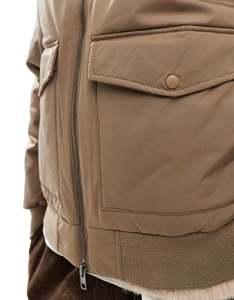 Chaqueta acolchada chaqueta de invierno para hombre cálido relleno acolchado forro de seda a prueba de viento chaqueta de hombre 100% abrigo impermeable recubierto de poliéster - Product Image 4