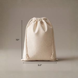 Sacs à cordon en coton sérigraphié 150 GSM, 5x7 pouces, pour bracelets, huiles essentielles, montres, perruques et artisanat - Product Image 2