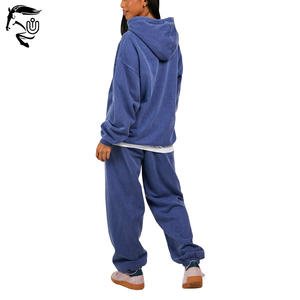 2025 nouvelles femmes de haute qualité lavage à l'acide hiver Vintage survêtement Long solide motif haut un ensemble avec des prix quantité minimale de commande bas - Product Image 5