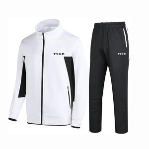 ชุดวอร์มแฟชั่นสำหรับผู้ชายเนื้อผ้ายืดมีซิปหน้ามีกระเป๋าด้านหน้าและกางเกงสำหรับออกกำลังกายและวิ่งออกกำลังกาย - Product Image 6