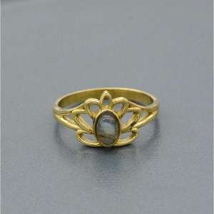 แหวนพลอยลาบราดอไรต์รูปดอกบัวน่ารัก เงินแท้ 925 เครื่องประดับหรูหรา ของขวัญสำหรับงานแต่งงาน งานเลี้ยงวันเกิด วันครบรอบ - Product Image 2