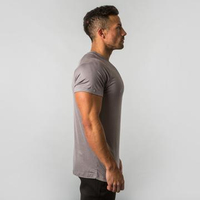 Camiseta Deportiva Ajustada para Hombre, Talla Grande, 95% Algodón, 8% Elastano, Transpirable, con Estampado de Silicona 3D, Manga Corta