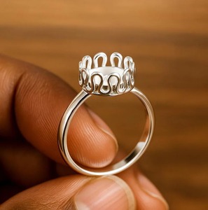 ตัวเรือนแหวนเงินแท้ 925 แบบมงกุฎ สำหรับทำแหวนแบบแฮนด์เมด ฐานแหวนเปล่าสำหรับทำเครื่องประดับ ของขวัญสำหรับผู้หญิง - Product Image 5