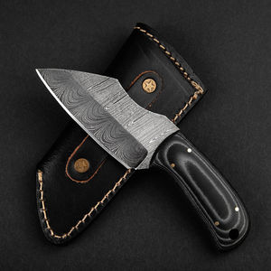 Cuchillo de Camping de Acero de Damasco Hecho a Mano con Mango de Micarta y Funda de Cuero, Garantía de 3 Años, Compatible con OEM y ODM - Product Image 4