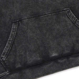 Sudadera con capucha desgastada lavada con piedra ácida de gran tamaño personalizada para estampado de hojaldre Sudadera lavada con ácido desteñida al sol Estilo de calle - Product Image 3