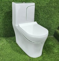 Sanitaire moderne carré WC toilette ligne rouge carré une pièce en céramique commode bol salle de bain placard d'eau