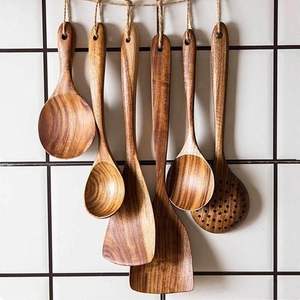 Ensemble de cuillères en bois à surface lisse pour un nettoyage facile Idéal pour mélanger les sauces épaisses et remuer les soupes sans effort - Product Image 5