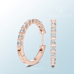 Daily Wear and Special Occasion Use Certified Round <b>Cluster</b> Earring Elegant Jewelry Design for Wedding Party Fashion - Product Image 2