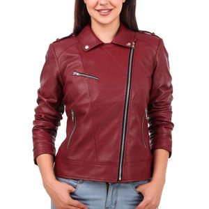 Veste élégante en cuir véritable avec coutures féminines Veste en cuir véritable bicolore pour une déclaration audacieuse - Product Image 5