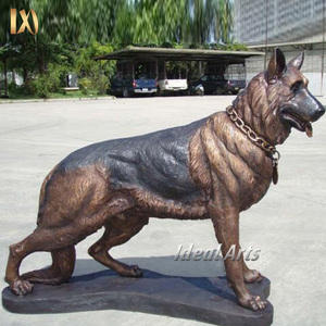 Statue de berger allemand en <span class=keywords><strong>bronze</strong></span> grandeur nature <span class=keywords><strong>Sculpture</strong></span> de chien en plein air - Product Image 6