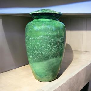 Vente de gros Urne funéraire commémorative en malachite de grande taille Urne commémorative en métal fabriquée à la main abordable noire traditionnelle - Product Image 5