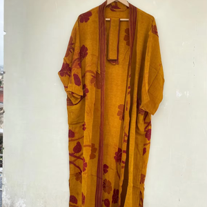 เสื้อคลุมผ้าไหมฤดูร้อน/ฤดูใบไม้ผลิพร้อมแขนชุดกิโมโนสำหรับเจ้าสาวยาวยาวคลุมพื้นสำหรับชีวิตประจำวันและพร้อมหลายฤดูกาล - Product Image 1