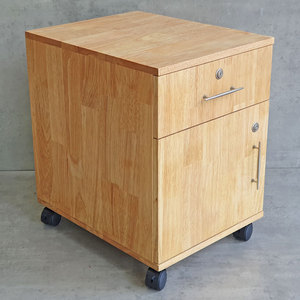 Minimalist Design Mobile Rubber Wood Personal Filing <b>Cabinet</b> 40x50x50cm <b>Lockable</b> and Movable for Office File <b>Storage</b> TCN68003 - Product Image 6