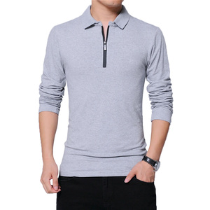 Polos de lujo de manga larga para hombre, camiseta informal de ajuste Regular para hombre, ropa de calle grande, camisetas Vintage ligeras - Product Image 1