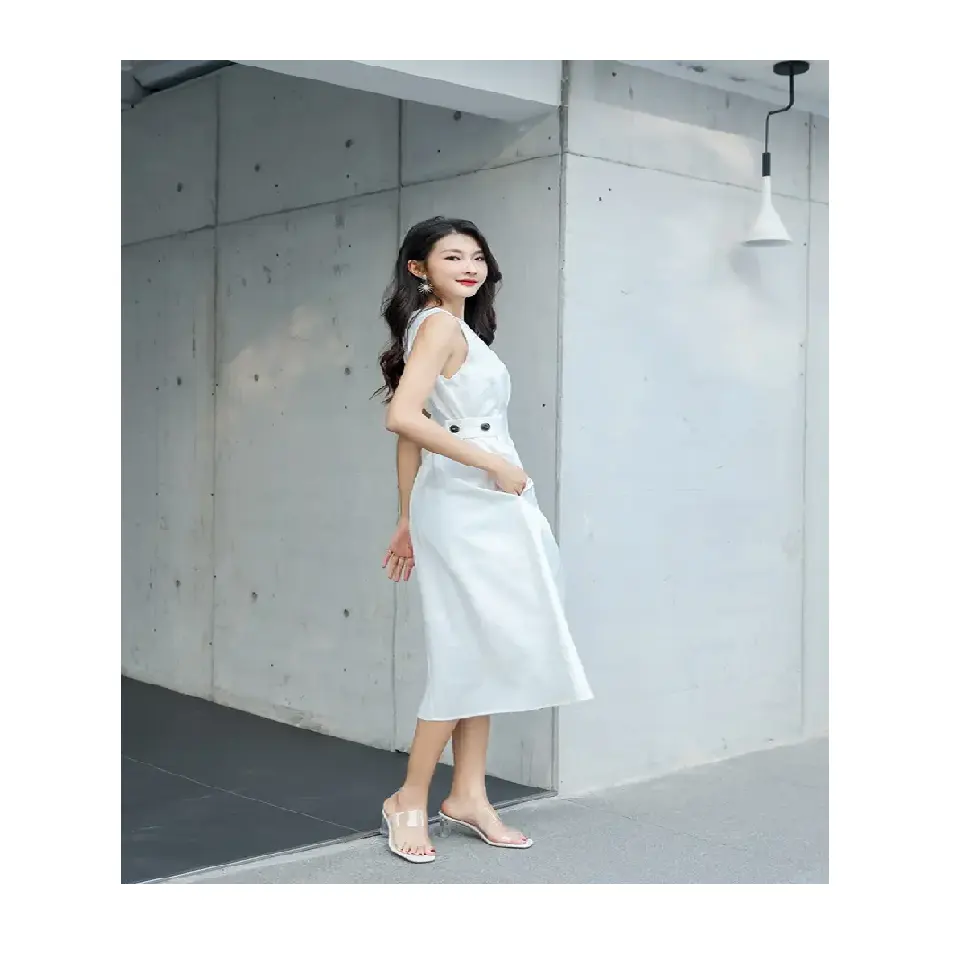 white retro dress