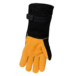 Gants en cuir de chèvre multicolores avec doublure en coton Résistant à la chaleur et au feu Anti-vibration Anti-coupure Travaux de soudage de construction - Product Image 5