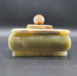 Boîte à bijoux en pierre verte Onyx faite à la main, organisateur de rangement de luxe pour femmes et hommes, artisanat en pierre, cadeau - Product Image 2