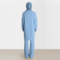 Ensemble de survêtement 2 pièces coloré à capuche en tissu éponge tissé décontracté, écologique, respirant, brodé, avec boutons, pour l'automne (T-shirt et pantalon)