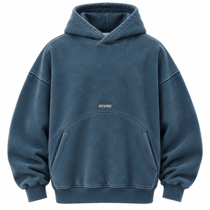 Sweat-shirt à capuche oversize pour homme en molleton de coton biologique avec poche arquée, écologique, respirant, coupe décontractée, décontracté - Product Image 3