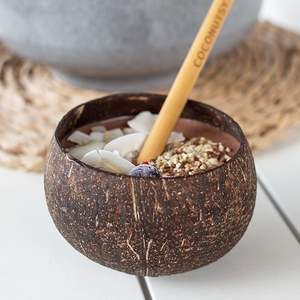 Bol en noix de coco naturel fait à la main, écologique, durable, décoratif, léger, personnalisable, en gros - Product Image 5