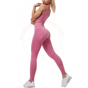 Vêtements de sport en spandex personnalisés de haute qualité, vêtements de sport sans couture, leggings de course pour femmes, ensemble de yoga, imprimé élastique mi-long, séchage rapide - Product Image 5