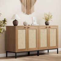 Buffet avec portes décorées, table de rangement, buffet avec étagères réglables, bar à café, armoire, salon, cuisine