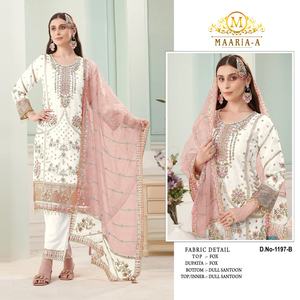 Nuevo Traje Pakistaní de Georgette Sintética Pesada con Bordado de Lentejuelas y Trabajo de Khatli, Salwar Kameez Indio Bordado - Product Image 4