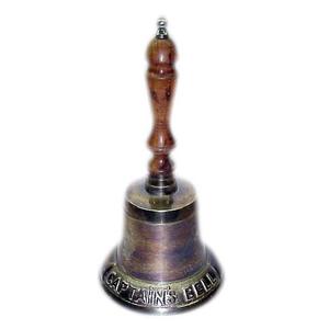 Campana de mano de latón náutico con mango de madera, campana colgante de pared, campana de escritorio, artículo decorativo para el hogar de alta calidad, superventas - Product Image 5