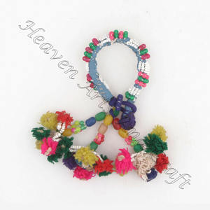 Brassard de Bracelet à franges perlé à la main, véritable Tribal Boho Banjara Vintage Antique - Product Image 4