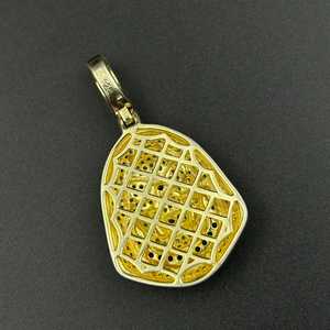 Colgante de Halloween con cara de calavera helada, colgante de diamante redondo de moissanita multicolor, colgantes y dijes de joyería fina de plata 925 - Product Image 5