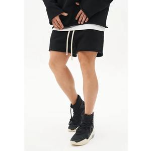 Shorts en jean en toile à taille élastique pour hommes, avec logo personnalisé sur le devant, décontractés, été, 100% coton, séchage rapide, fermeture à cordon - Product Image 4