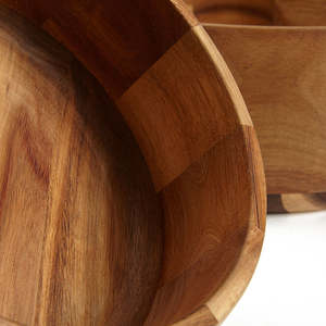 Bol de service en bois d'acacia écologique, lavable au lave-vaisselle, 3 tailles, vente flash, pour fruits, salades, pâtes, céréales - Product Image 6