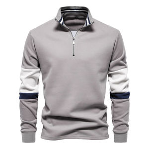 Sudadera con cuello de manga larga con logotipo personalizado, sudaderas con capucha informales de alta calidad de color contrastante de talla europea para hombre - Product Image 4