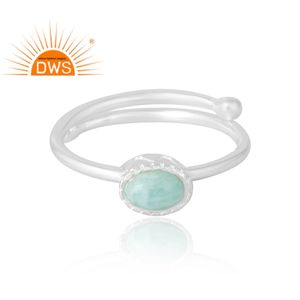 Anillo de piedras preciosas de amazonita Natural de Plata de Ley 925 más vendido, joyería de diseño personalizado para mujer, regalo para ella - Product Image 3