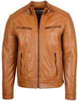 Blouson de moto en cuir de mouton pour homme, finition de haute qualité, coupe classique, imperméable, coupe-vent, respirant, avec rembourrage en coton et motif écossais
