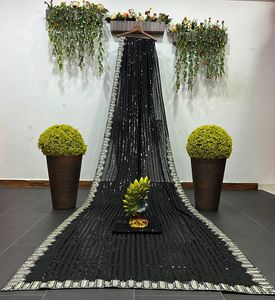 Nouveau sari en georgette brodé de sequins pour femmes, collection de saris indiens de créateurs pour mariage et fête, vente en gros - Product Image 5